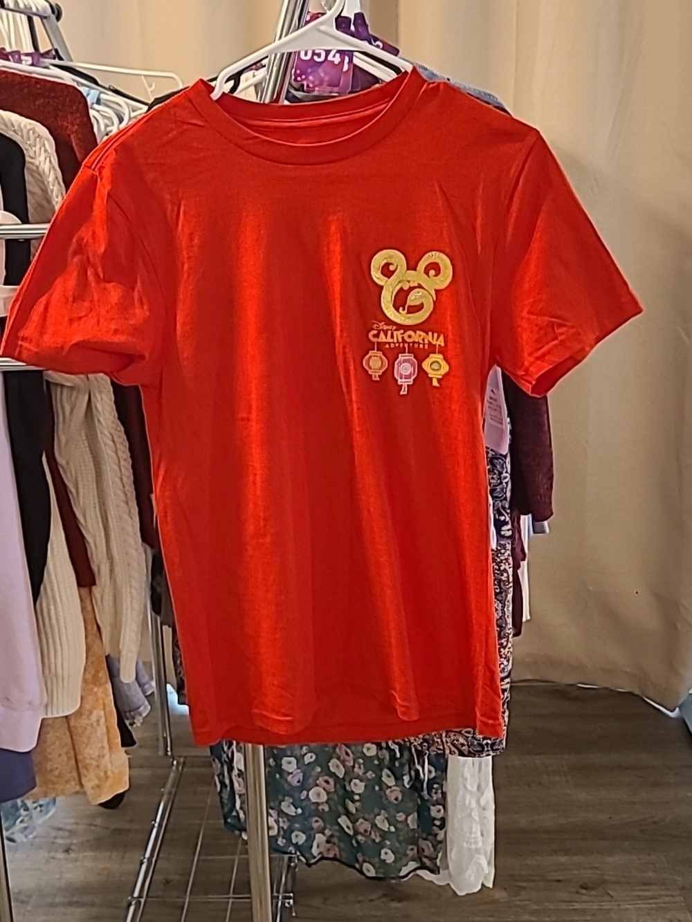 #22 Disney Red Gold CA Adventure  Lunar New Year T Shirt XS Unisex - Picture 3 of 7